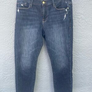 Frame Denim Le Garçon Crop Jeans in Dark Blue